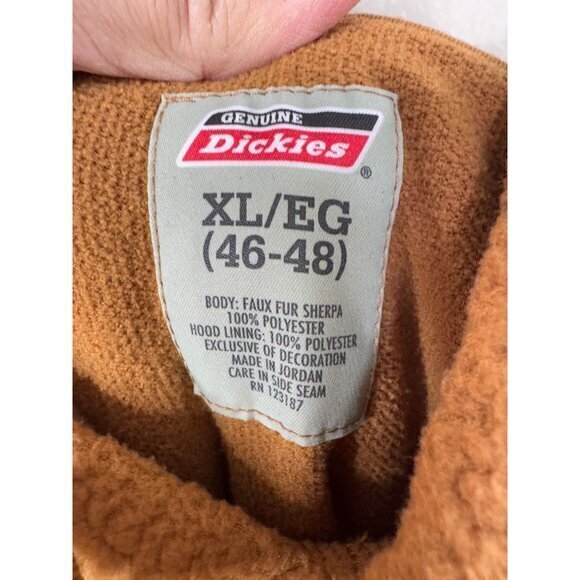 Dickies Men's Mustard Sherpa Size XL hoodie long sleeve pullover pockets polyest - Picture 4 of 7